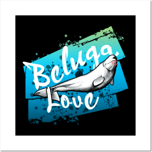 Beluga whale, Whale, Ocean, Sunset, Mammal, Sun Posters and Art